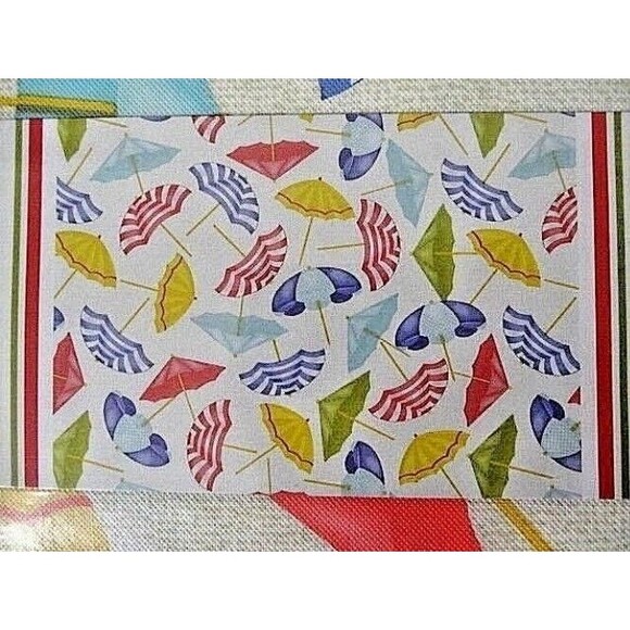 Beach Umbrella Vinyl Tablecloth 52 x 90-inch PEVA Wipe PEVA Indoor Outdoor NEW - Picture 2 of 2